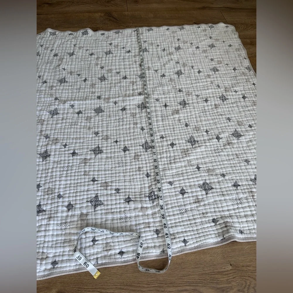 Aden + Anais Cotten Muslin Dream Blanket with Tan Grey White Diamonds 45” x 45”